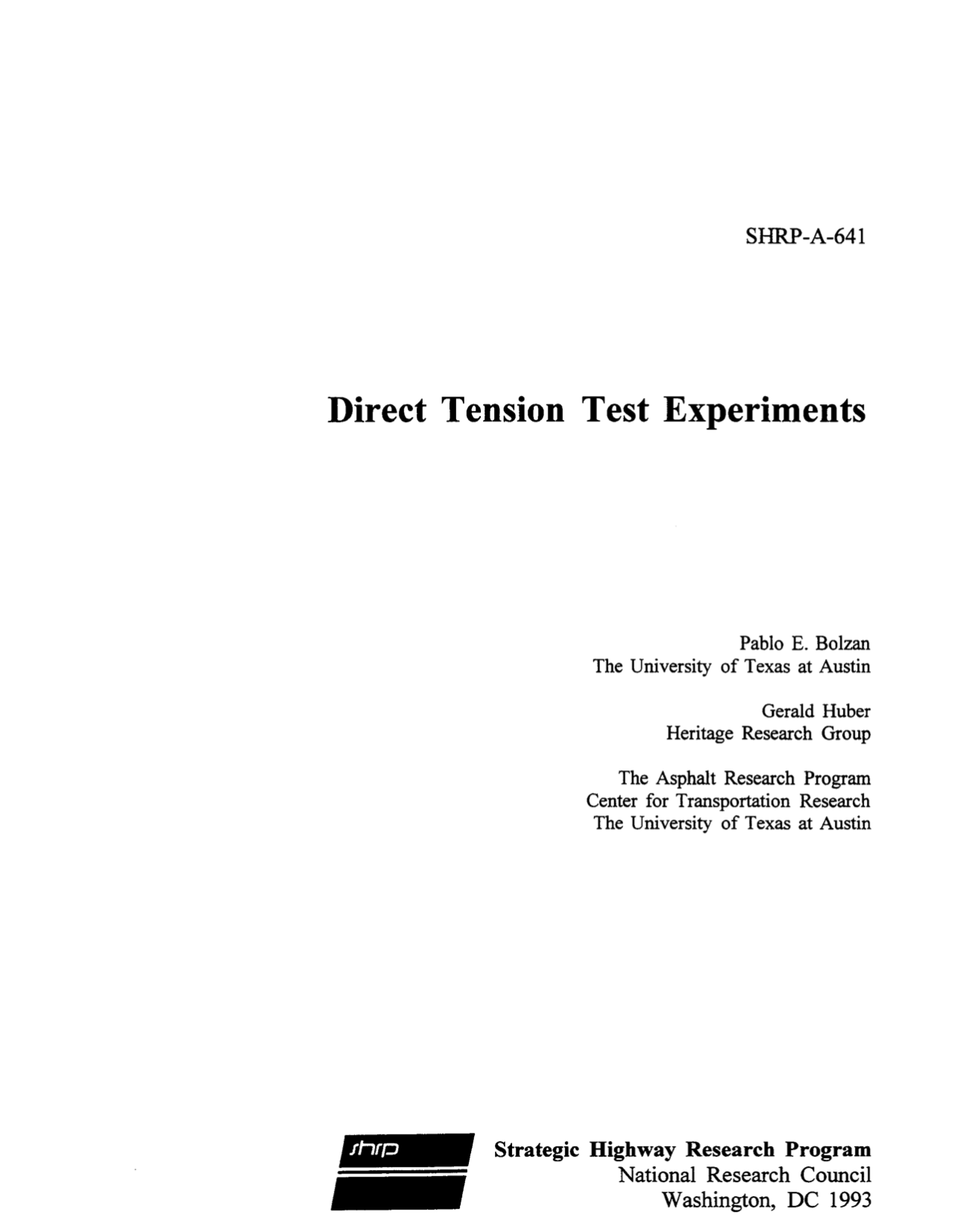 Direct Tension Test Experiments [PUB]