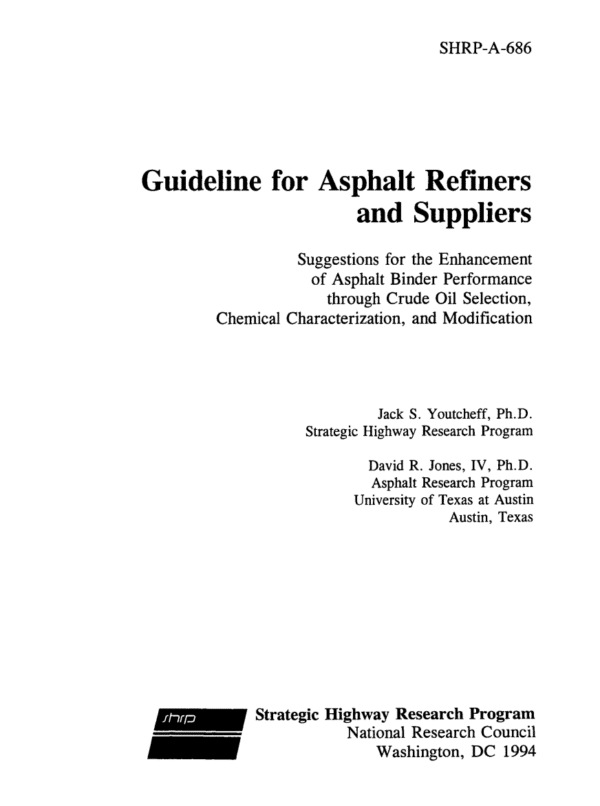 Guideline for Asphalt Refiners and Suppliers [PUB]