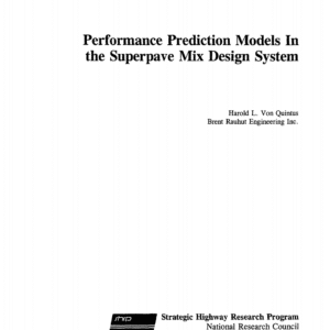 Performance Prediction Models In the Superpave Mix Design System [PUB]