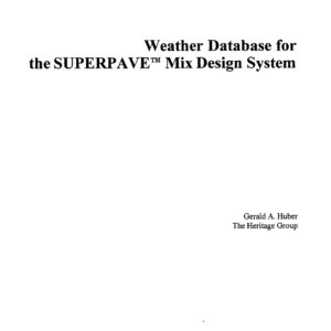 Weather Database for the Superpave Mix Design System [PUB]